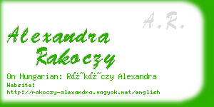 alexandra rakoczy business card